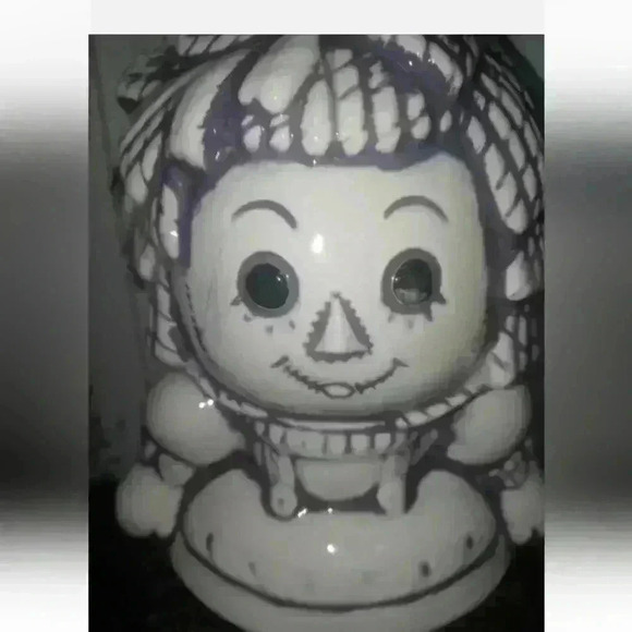 Vintage Porcelain Raggedy Ann Figurine Purple & White 7in. Tall - Picture 2 of 6